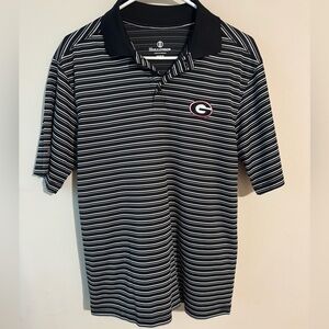 Holloway Adult Small Men’s Black/White Striped UGA Polo
